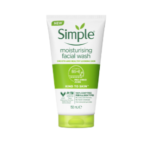 simple moisturizing facial wash kind to skin 150ml tube