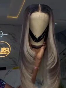 22-inch Super Double Drawn Blonde Piano Highlight Vietnamese Bone Straight human hair wig styled with precision face-framing structural layers and a 2x6 closure.