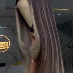 Blonde Piano Highlight Vietnamese Bone Straight Layered Wig3