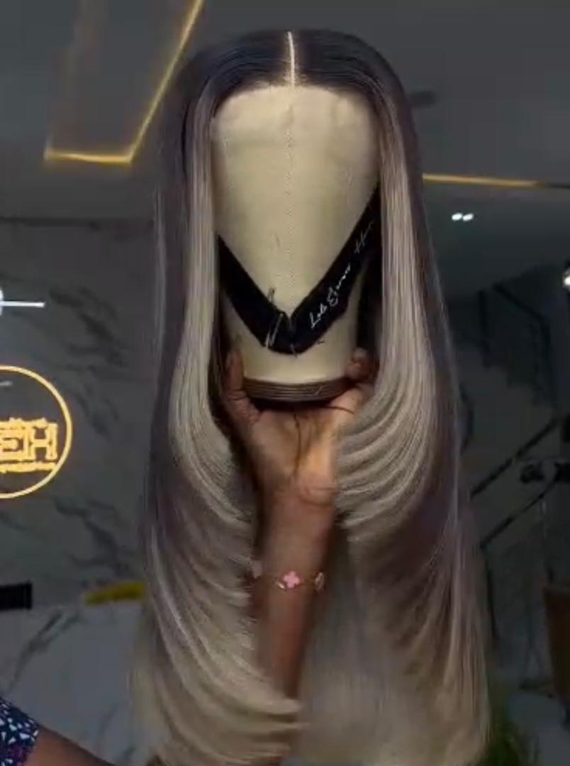 22” Blonde Piano Highlight Vietnamese Bone Straight 2x6 Swiss Lace Deep Part Super Double Drawn 200g Precision Layered Wig - Image 4