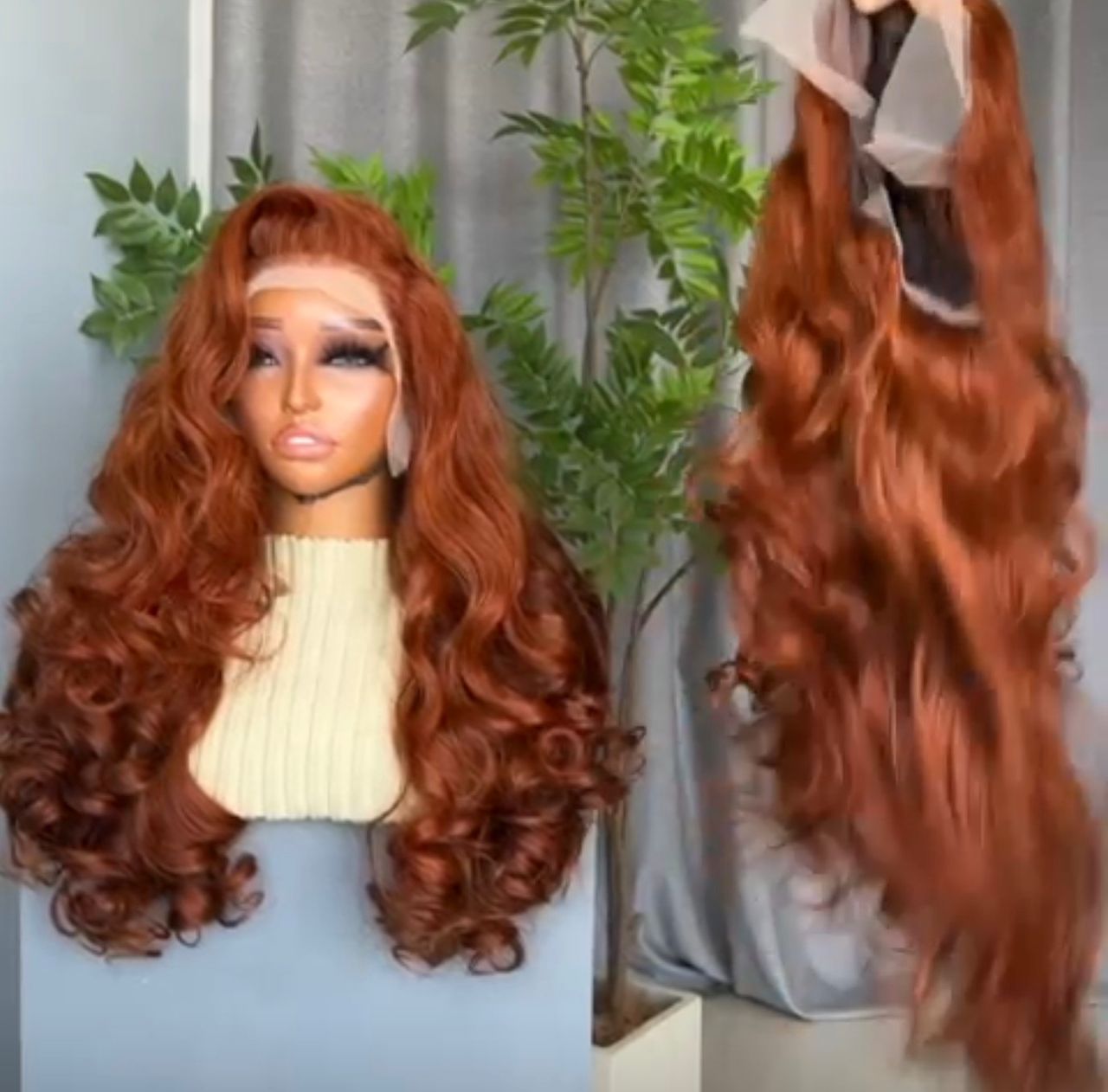 22” Cajun Chinese Wavy 13x4 Swiss Lace Frontal Super Double Drawn 300g Layered Wig - Image 2