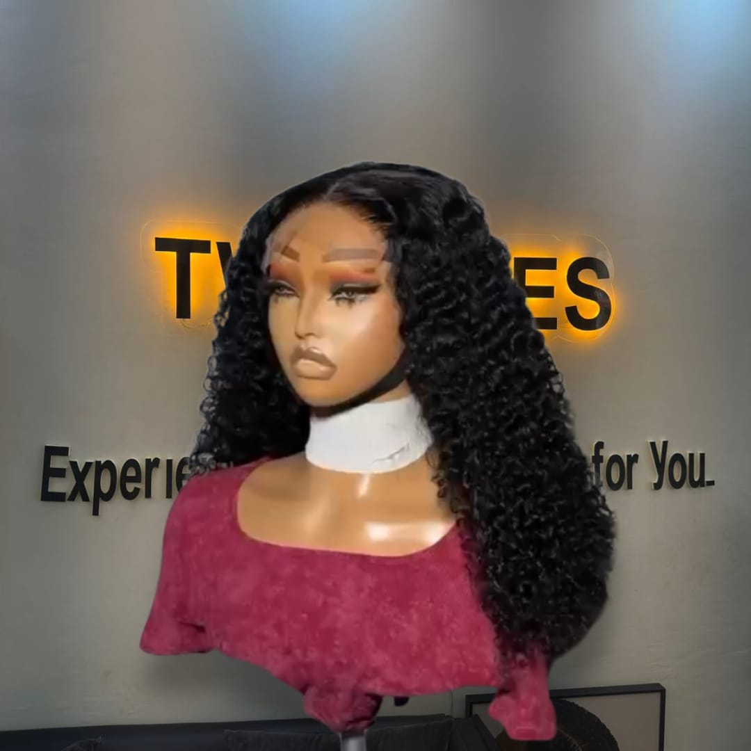 20” Sculpted Natural Black Pixie Curly Luxe Swiss Lace Super Double Drawn 200g Factory Customized Wig - Image 2