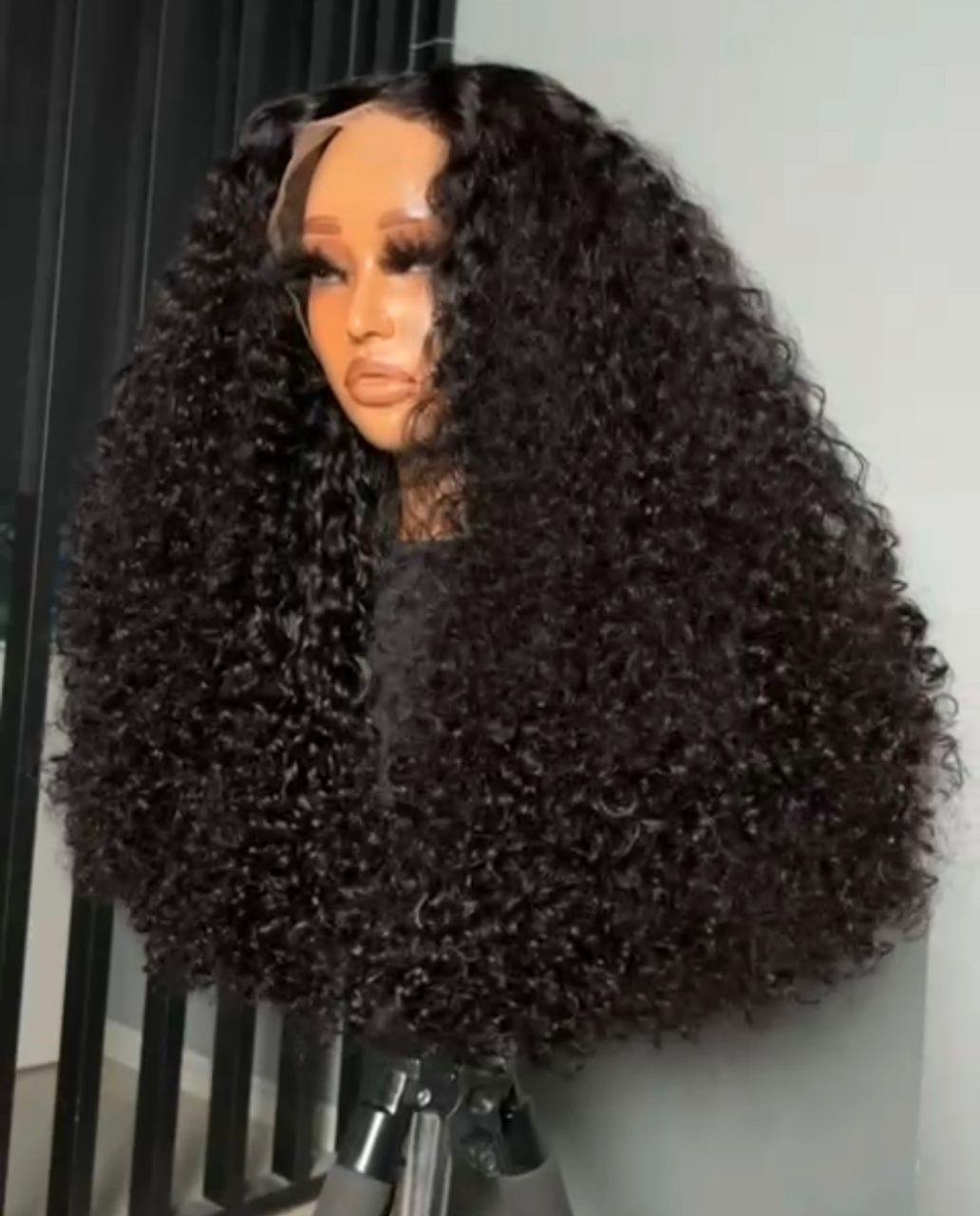 12” Natural Color Chinese Pixie Curls HD Lace Super Double Drawn 250% Density Factory Wig - Image 2