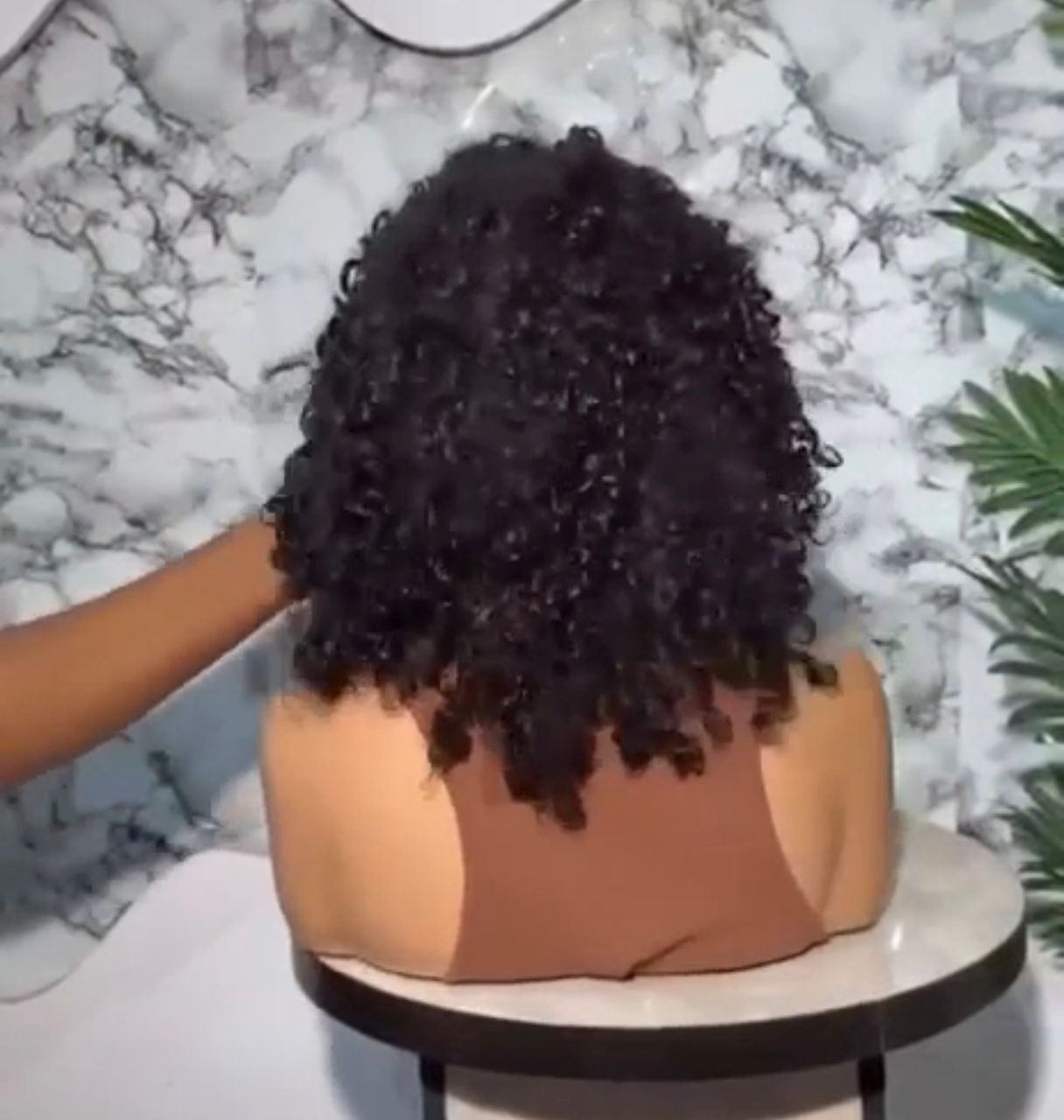 14” Sculpted Natural Black Pixie Curly Luxe Super Double Drawn 200g Glueless Headband Wig - Image 2
